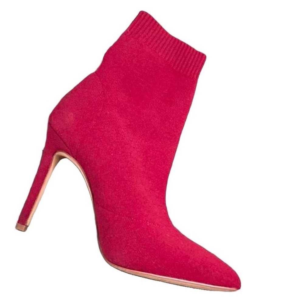 Red Sock Pointed Toe Bootie - image 1